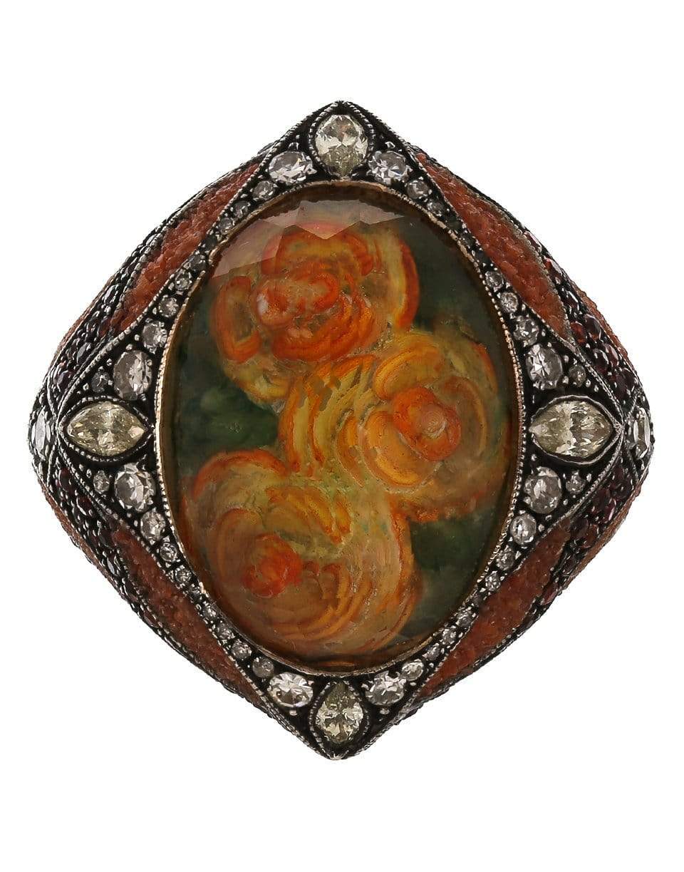 SEVAN BICAKCI-Carved Topaz Flower Ring-YELLOW GOLD