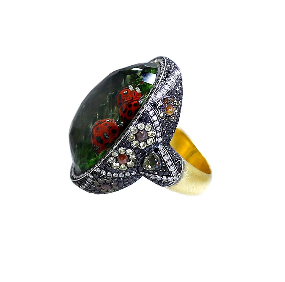 SEVAN BICAKCI-Carved Ladybug Ring-YELLOW GOLD
