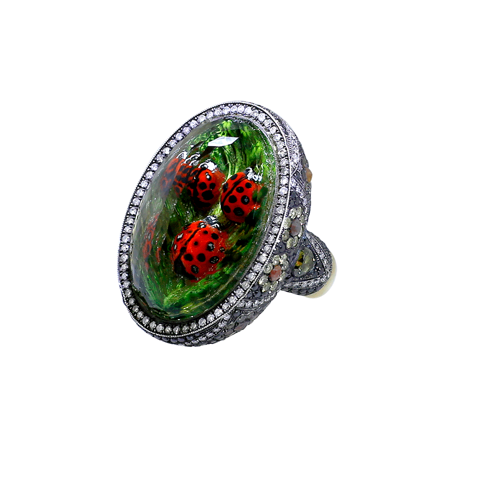 SEVAN BICAKCI-Carved Ladybug Ring-YELLOW GOLD