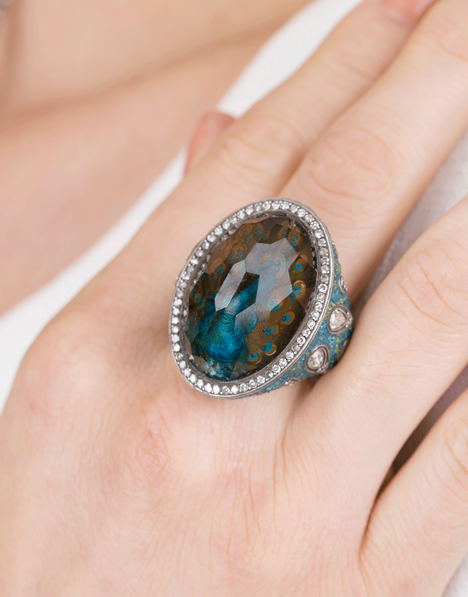 SEVAN BICAKCI-Peacock Citrine Ring-YELLOW GOLD