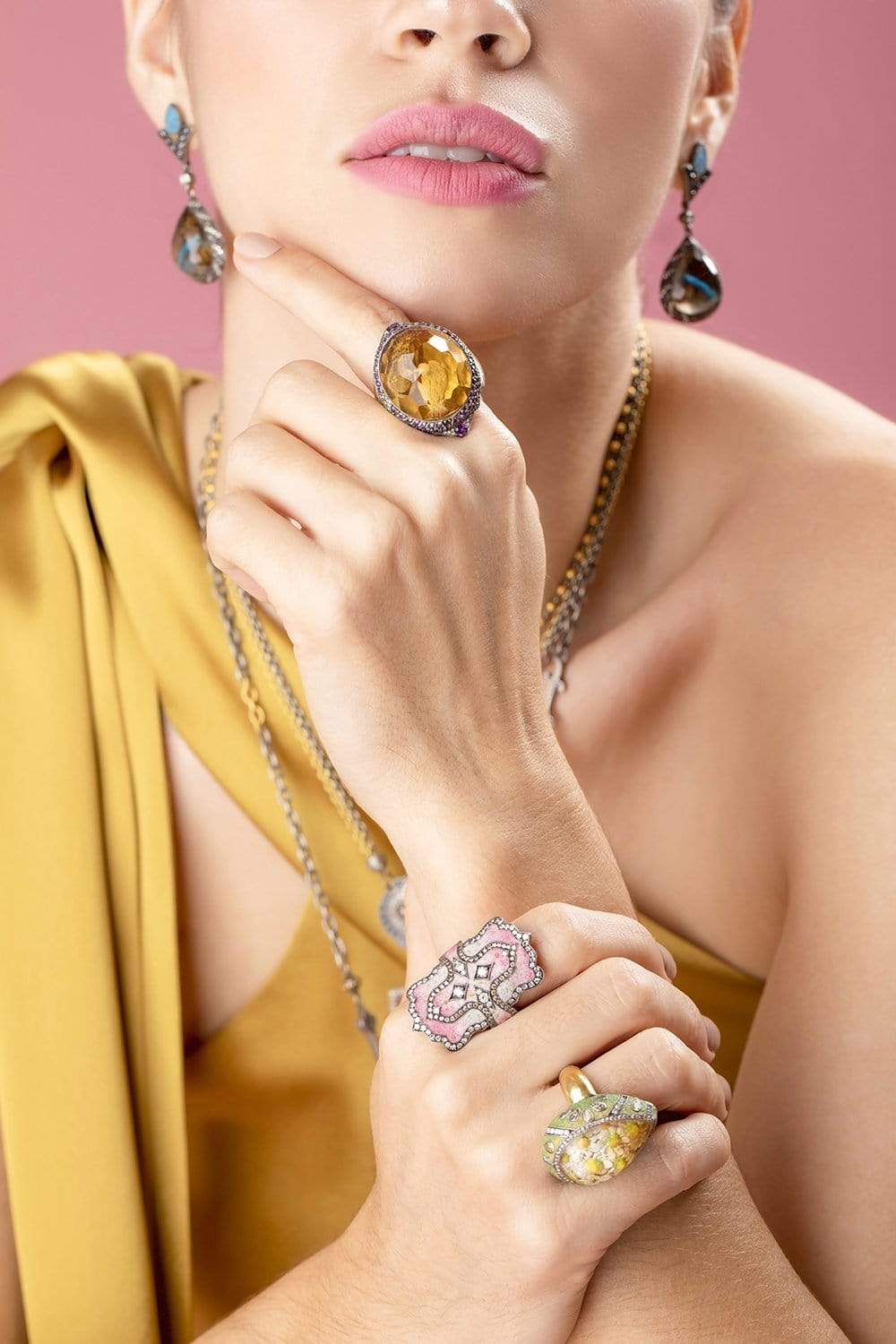 SEVAN BICAKCI-Carved Doves Ring-YELLOW GOLD