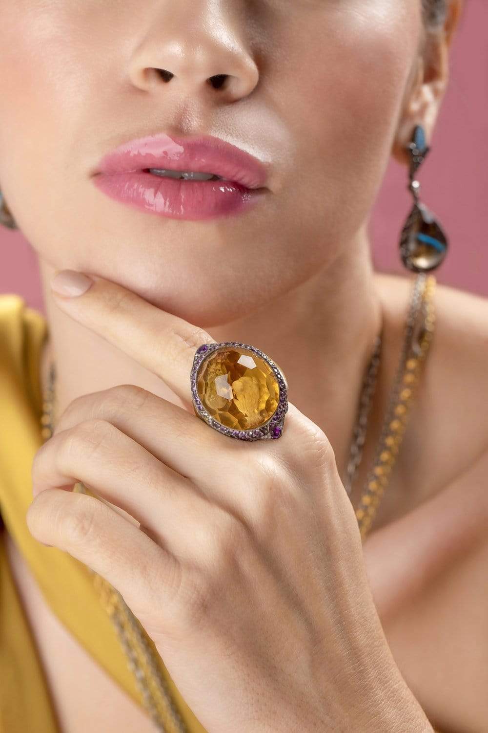 SEVAN BICAKCI-Carved Doves Ring-YELLOW GOLD