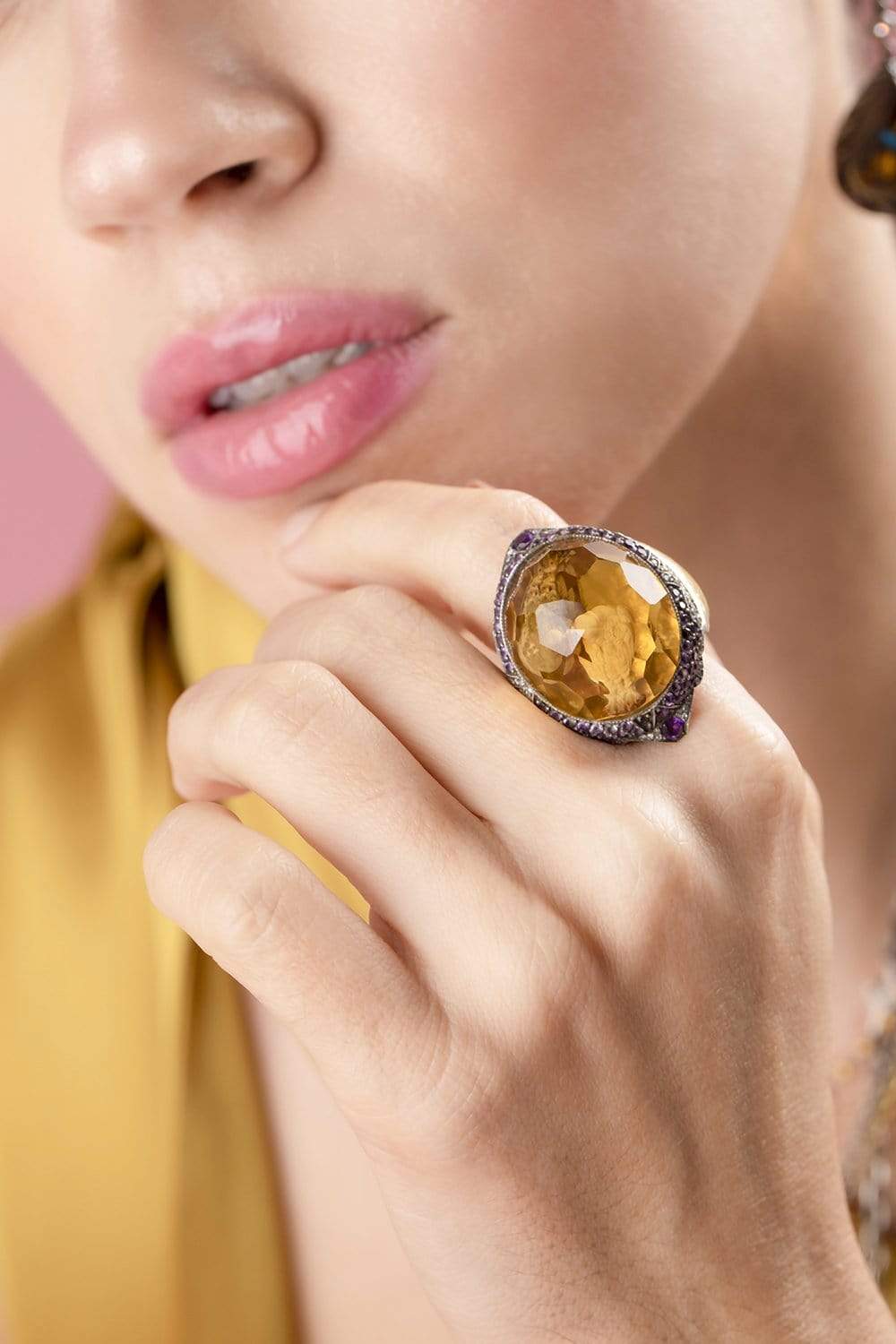 SEVAN BICAKCI-Carved Doves Ring-YELLOW GOLD