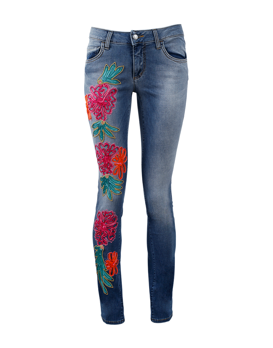SHAFT JEANS-Corinna Floral Embroidered Denim-