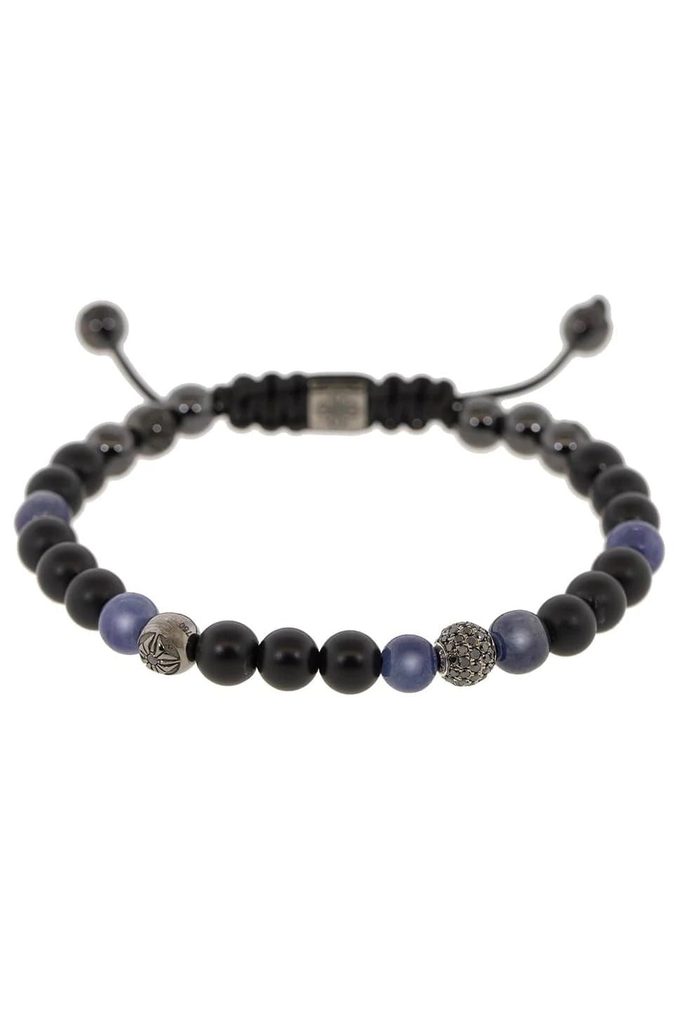 SHAMBALLA JEWELS-Blue Sapphire and Onyx Bead Bracelet-BLACK GOLD