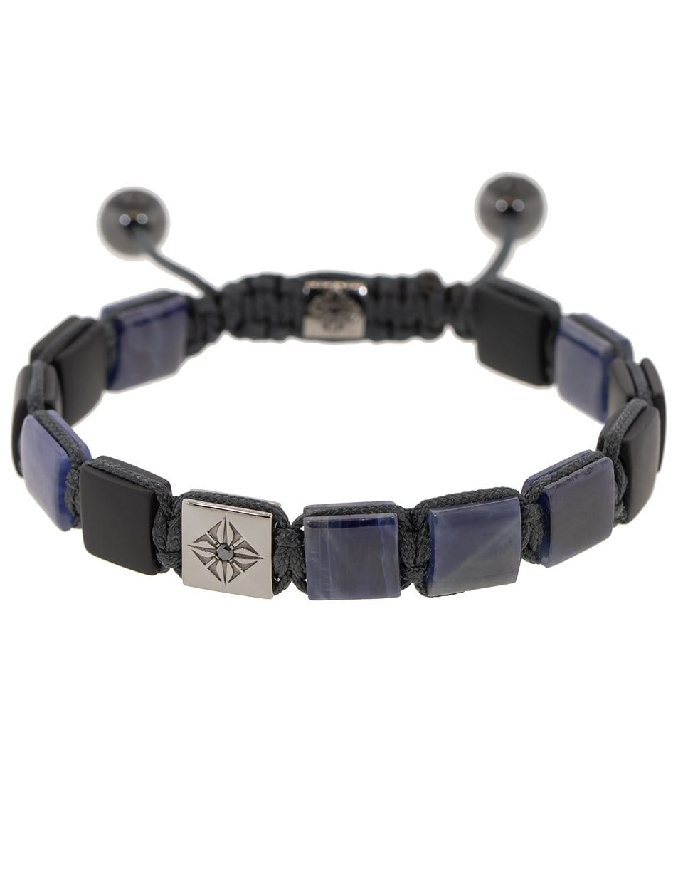 SHAMBALLA JEWELS-Blue Sapphire and Onyx Lock Bracelet-BLACK GOLD