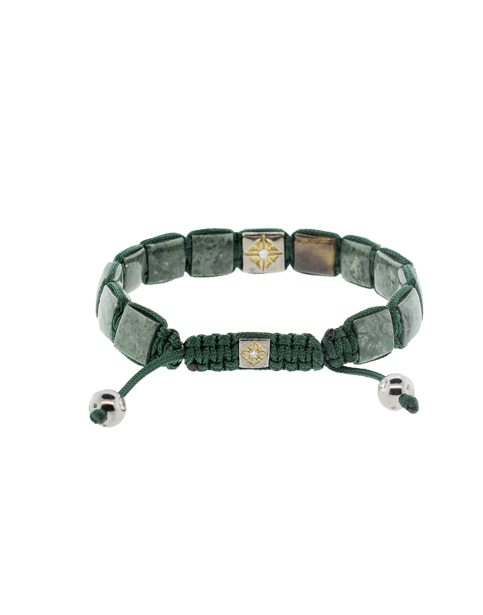 SHAMBALLA JEWELS-Green Marble Lock Bracelet-BLACK GOLD