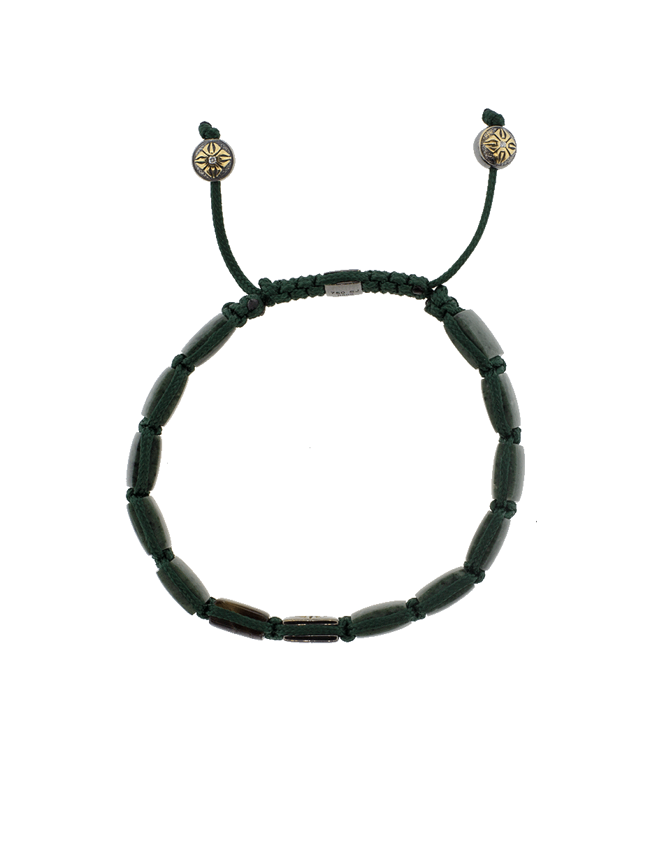 SHAMBALLA JEWELS-Green Marble Lock Bracelet-BLACK GOLD