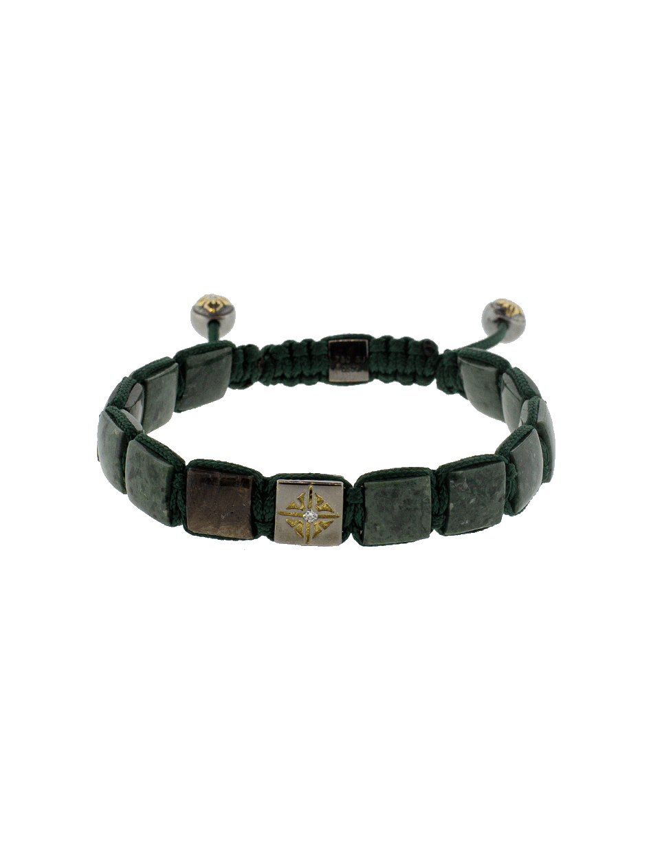 SHAMBALLA JEWELS-Green Marble Lock Bracelet-BLACK GOLD