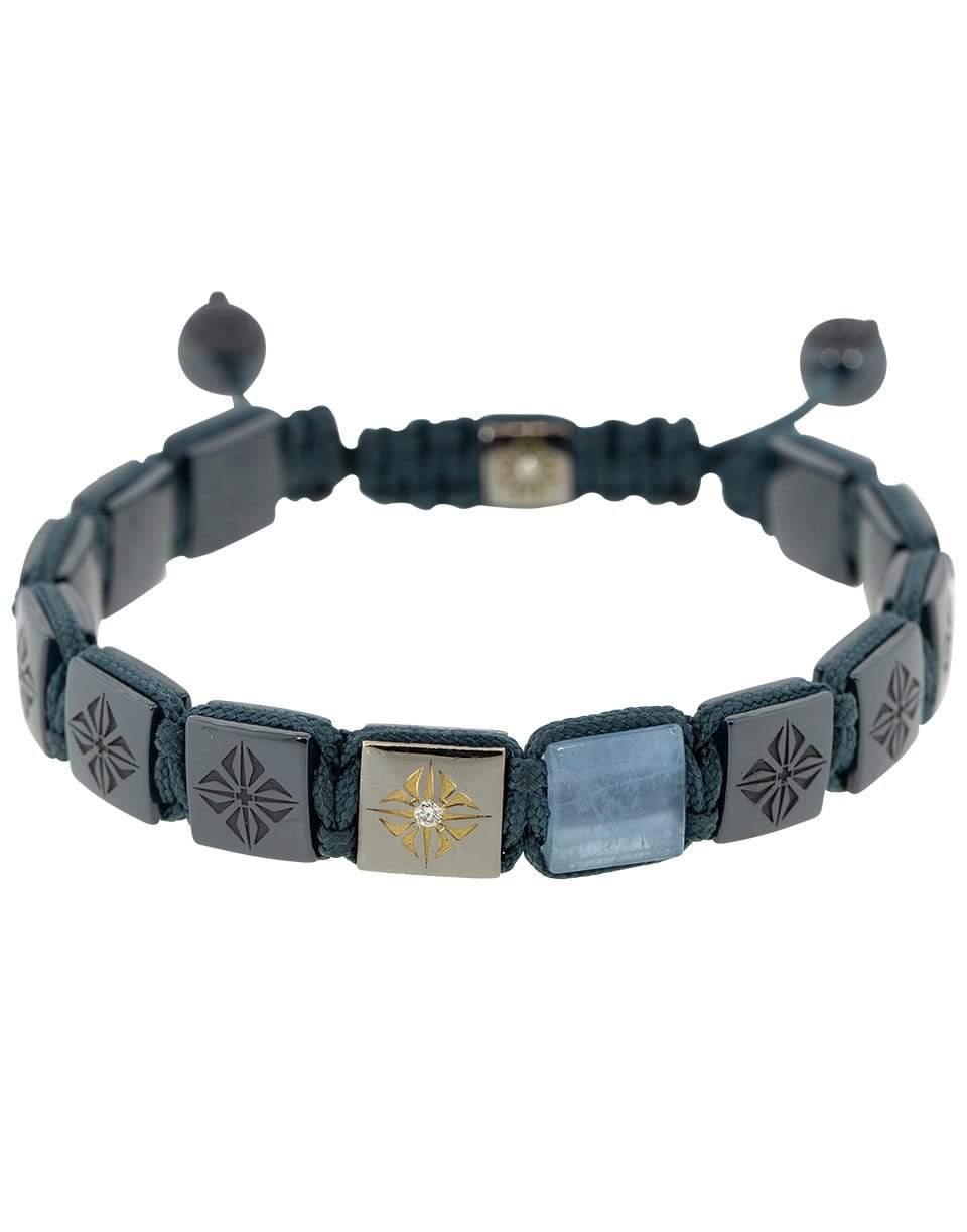 SHAMBALLA JEWELS-Aquamarine Blue Ceramic Lock Bracelet-BLCKGOLD