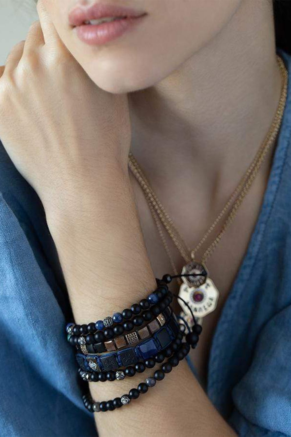 Tiny Beads & Diamond Bracelet - Black – Mint15