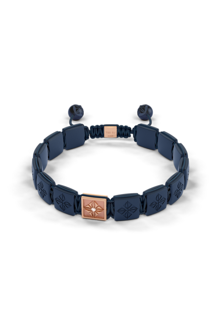 Diamond Matte Blue Lock Bracelet