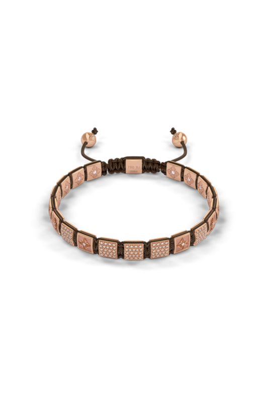 Diamond Pave Brown Lock Bracelet-ROSE GOLD-JEWELRYFINE JEWELBRACELET O-SHAMBALLA JEWELS