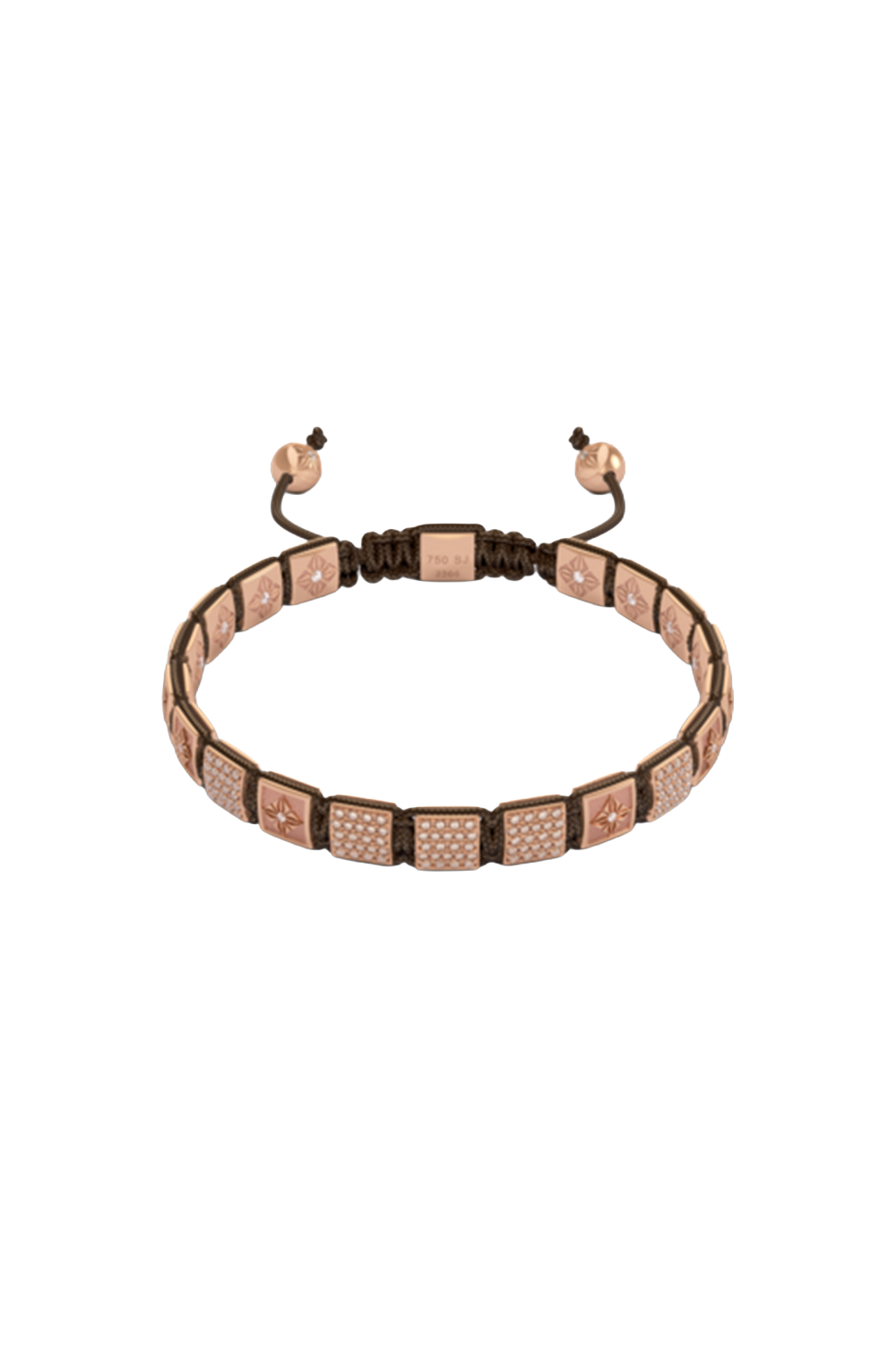 Diamond Pave Brown Lock Bracelet-ROSE GOLD-JEWELRYFINE JEWELBRACELET O-SHAMBALLA JEWELS