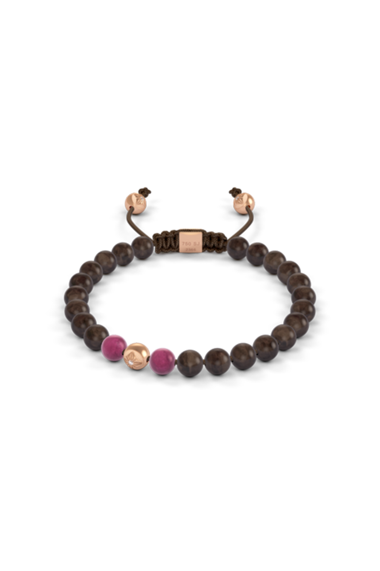 Diamond Ruby Beaded Bracelet