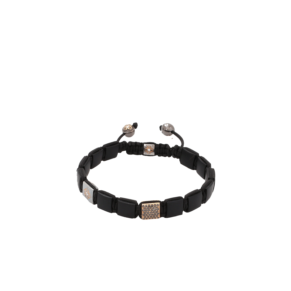 SHAMBALLA JEWELS-Onyx And Diamond Lock Bracelet-ROSE GOLD