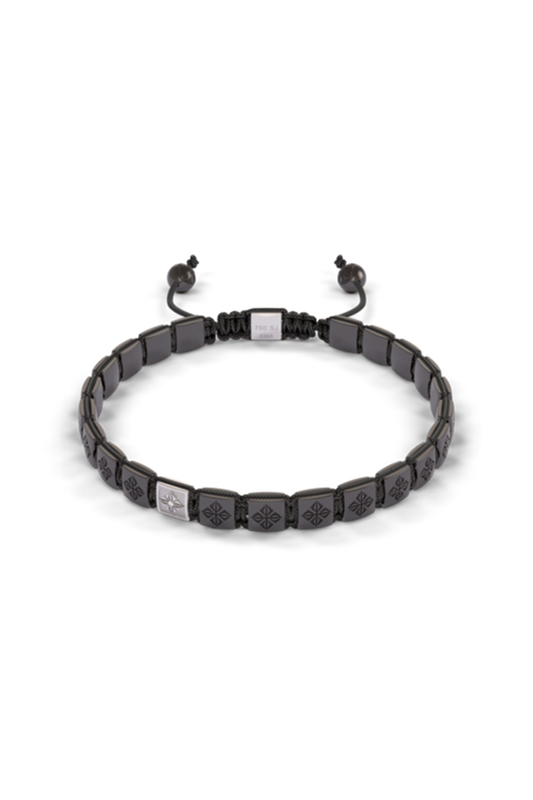 Diamond Black Lock Bracelet-WHITE GOLD-JEWELRYFINE JEWELBRACELET O-SHAMBALLA JEWELS