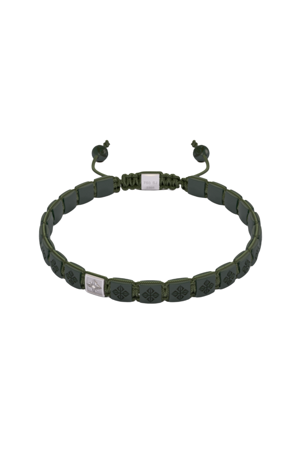 Diamond Matte Green Lock Bracelet-WHITE GOLD-JEWELRYFINE JEWELBRACELET O-SHAMBALLA JEWELS