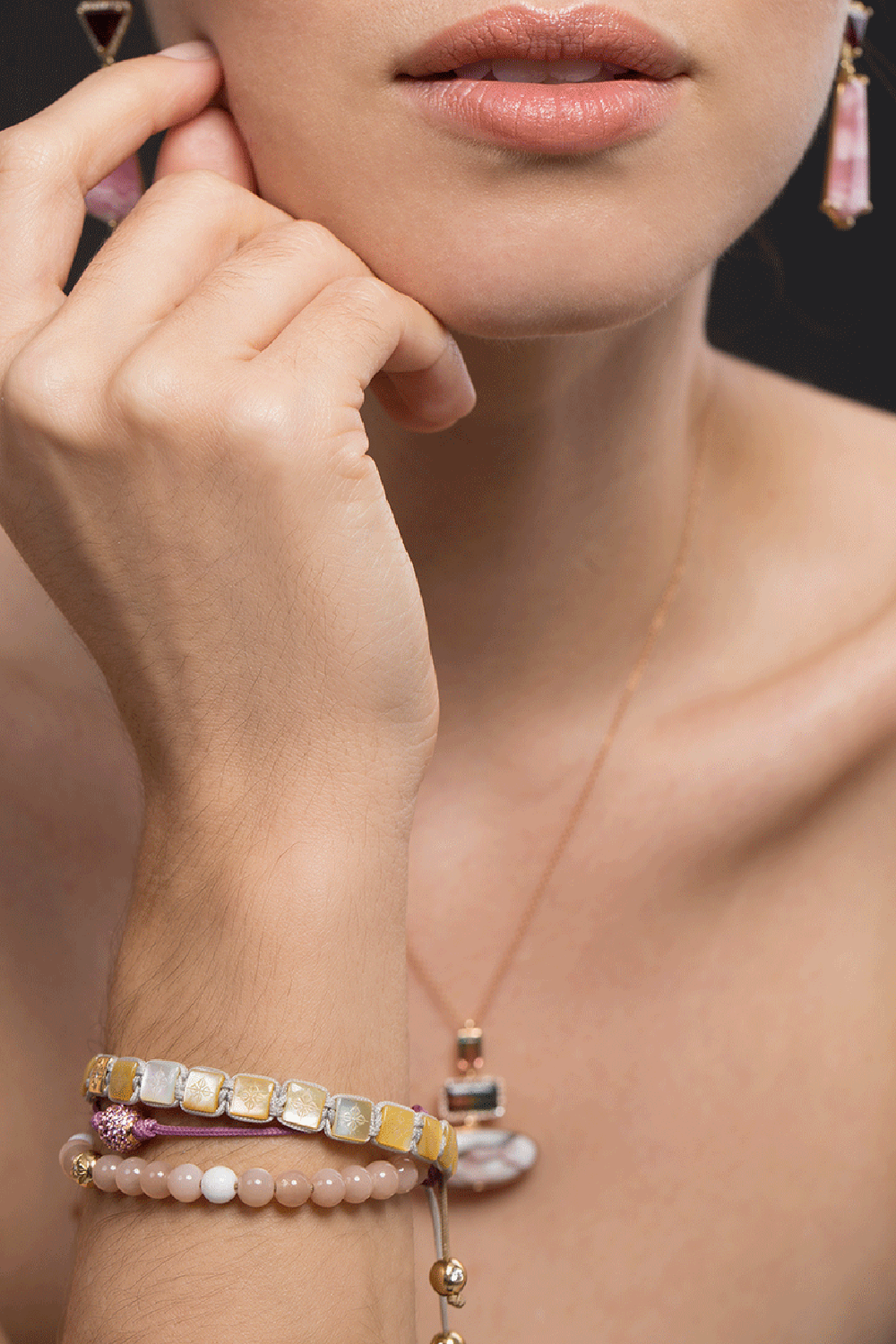 SHAMBALLA JEWELS-Pearl Lock Diamond Bracelet-YELLOW GOLD