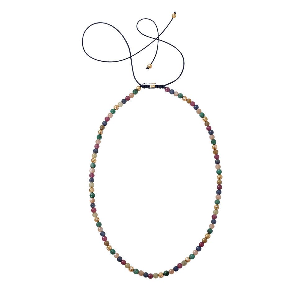 SHAMBALLA JEWELS-Mixed Bead Necklace-YELLOW GOLD