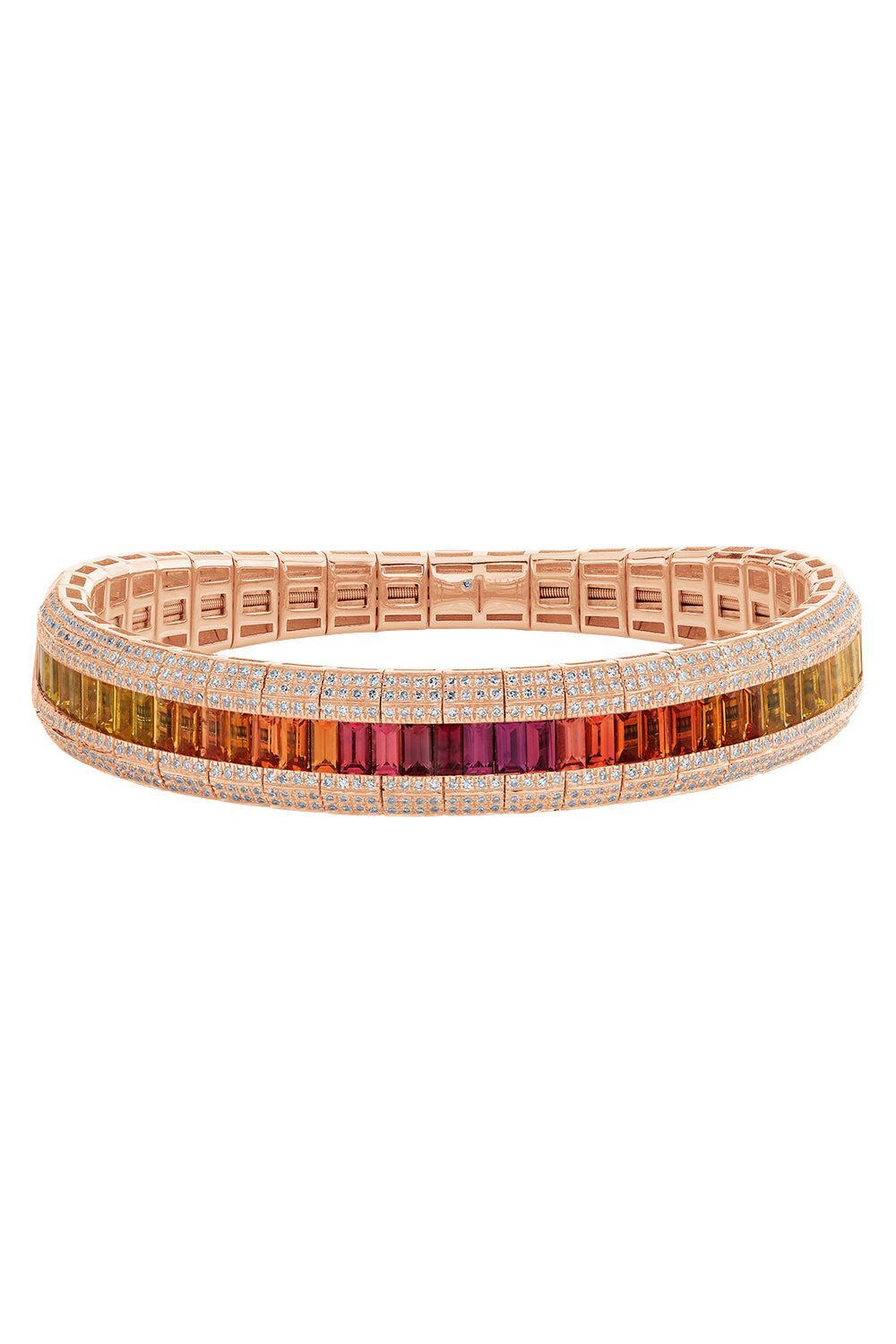 Citrine Diamond Ombre Stretch Bracelet-ROSE GOLD-JEWELRYFINE JEWELBRACELET O-SHAY JEWELRY