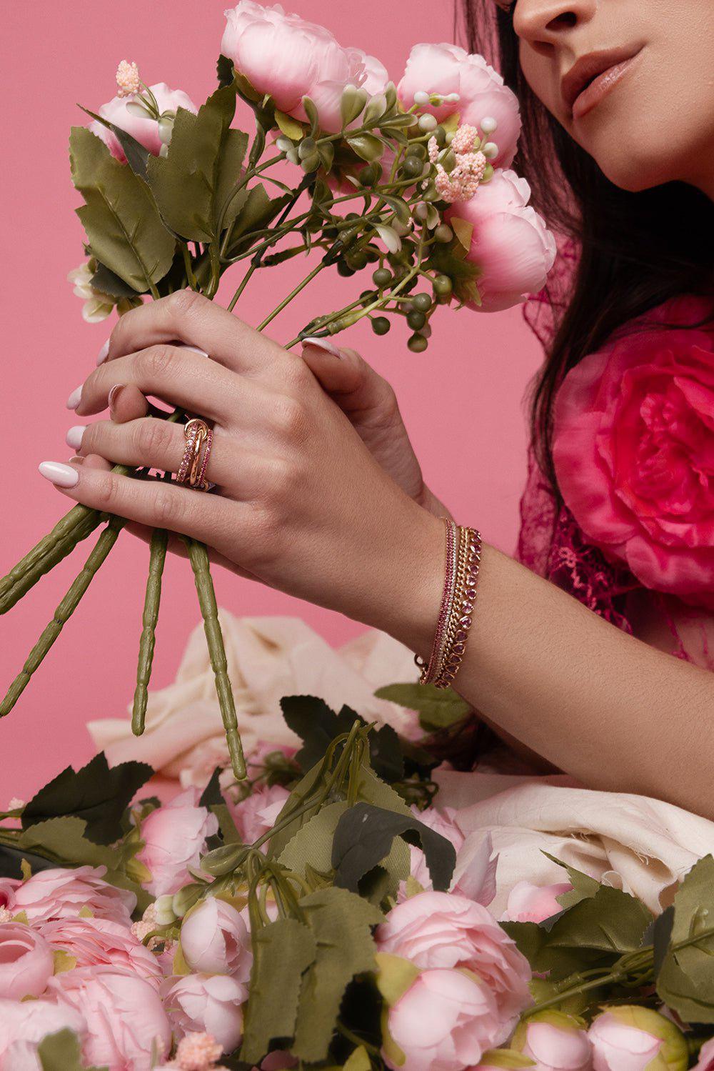 SHAY JEWELRY-Diamond Pave Baby Link Bracelet-ROSE GOLD