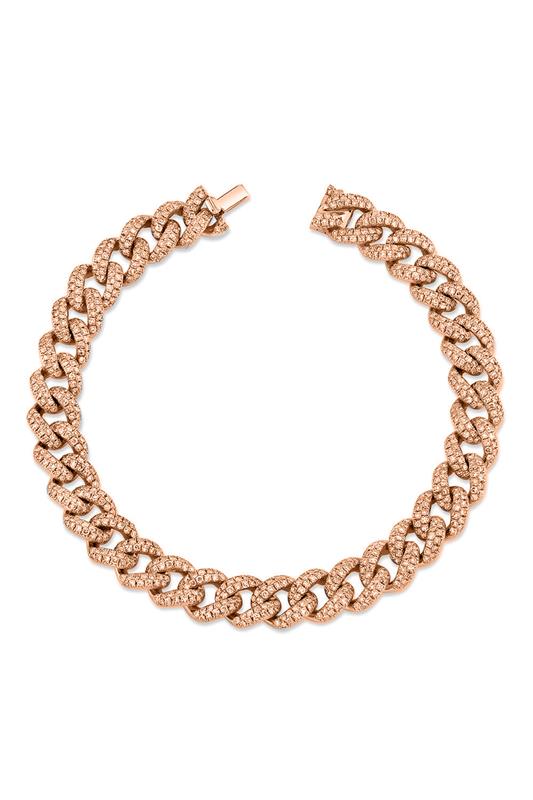 SHAY JEWELRY-Medium Pave Link Bracelet-ROSE GOLD