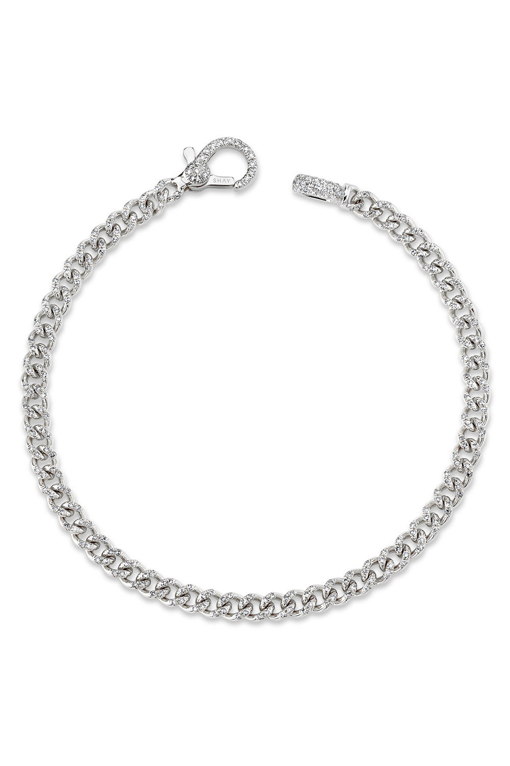 Diamond Pave Baby Link Bracelet-WHITE GOLD-6.5-JEWELRYFINE JEWELBRACELET O-SHAY JEWELRY