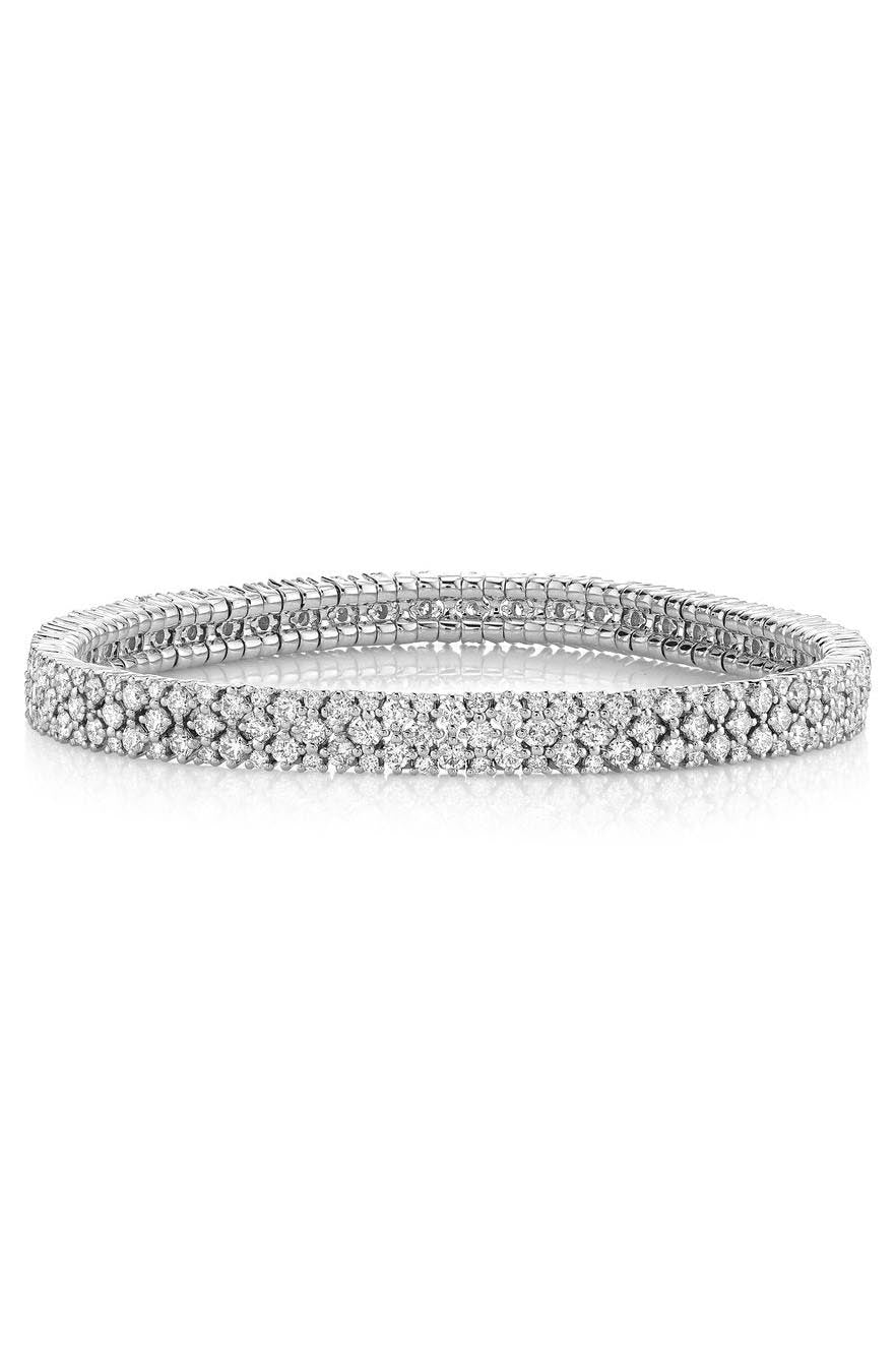 SHAY JEWELRY-Diamond Mesh Stretch Bracelet-WHITE GOLD