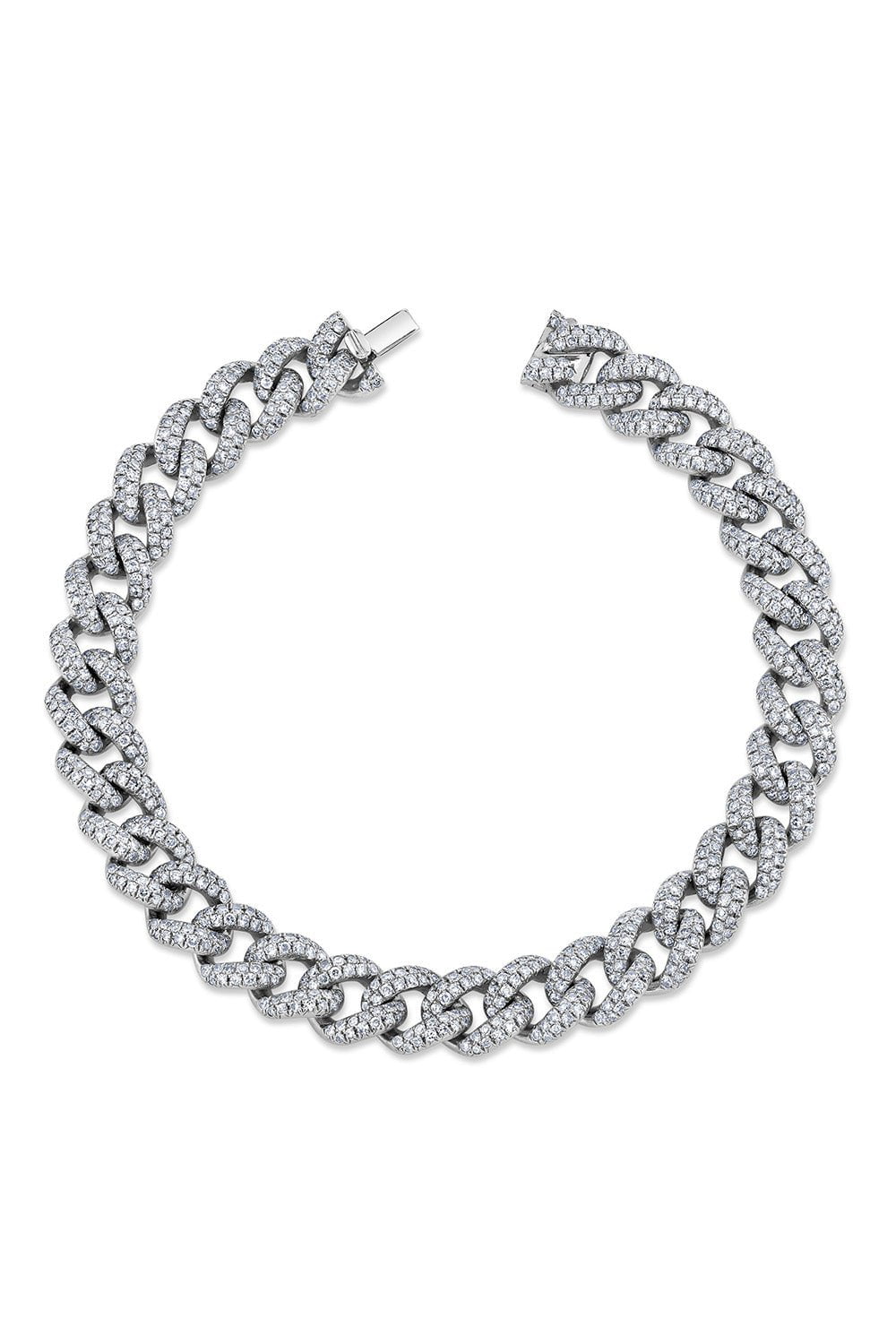 SHAY JEWELRY-Medium Pave Link Bracelet-WHITE GOLD