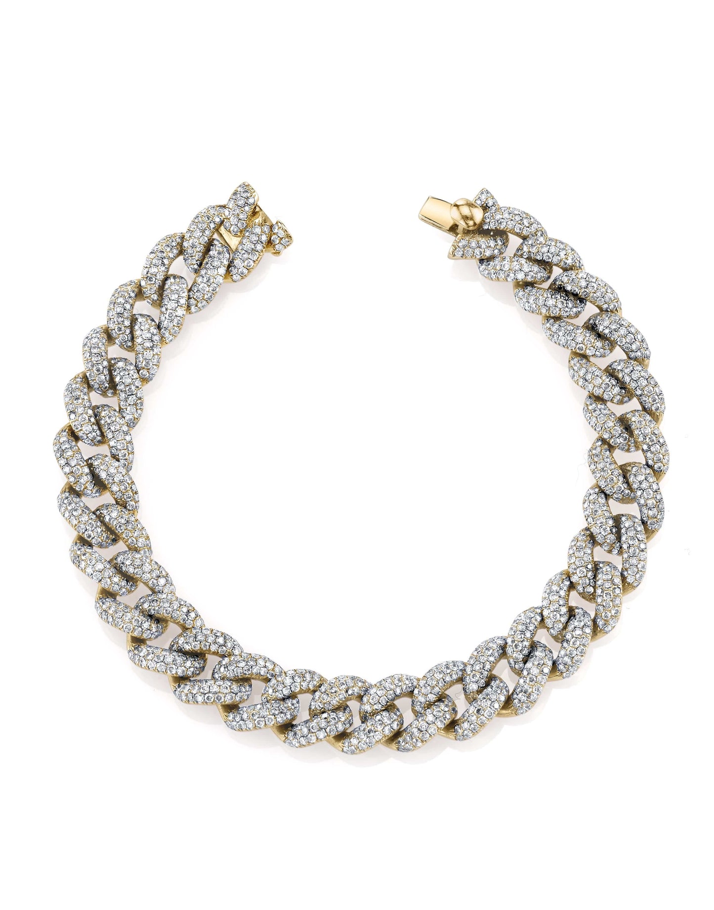 SHAY JEWELRY-Pave Diamond Essential Link Bracelet-YELLOW GOLD