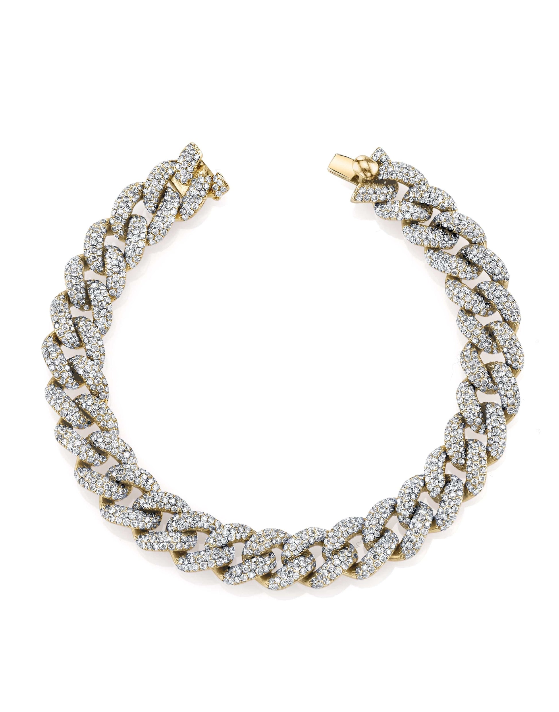 SHAY JEWELRY-Pave Diamond Essential Link Bracelet-YELLOW GOLD
