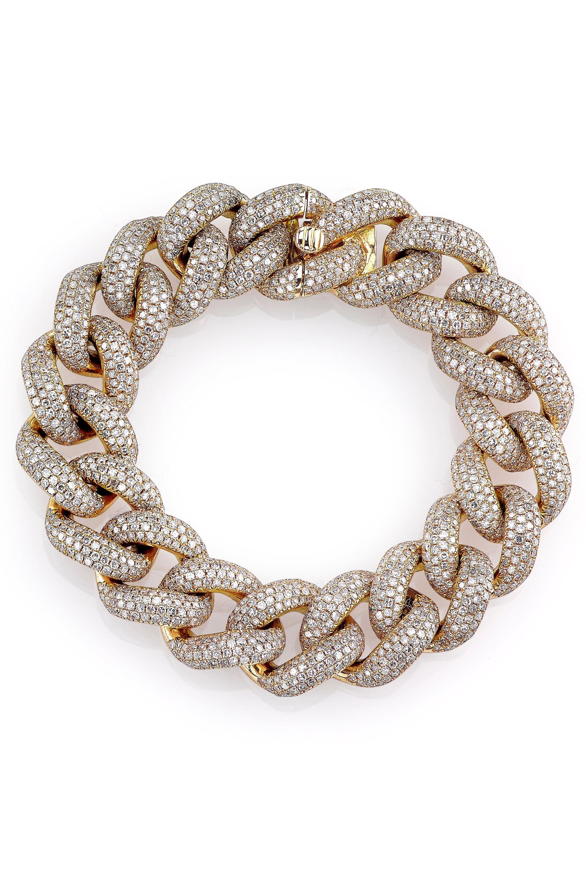 SHAY JEWELRY-Jumbo Pave Link Bracelet-YELLOW GOLD