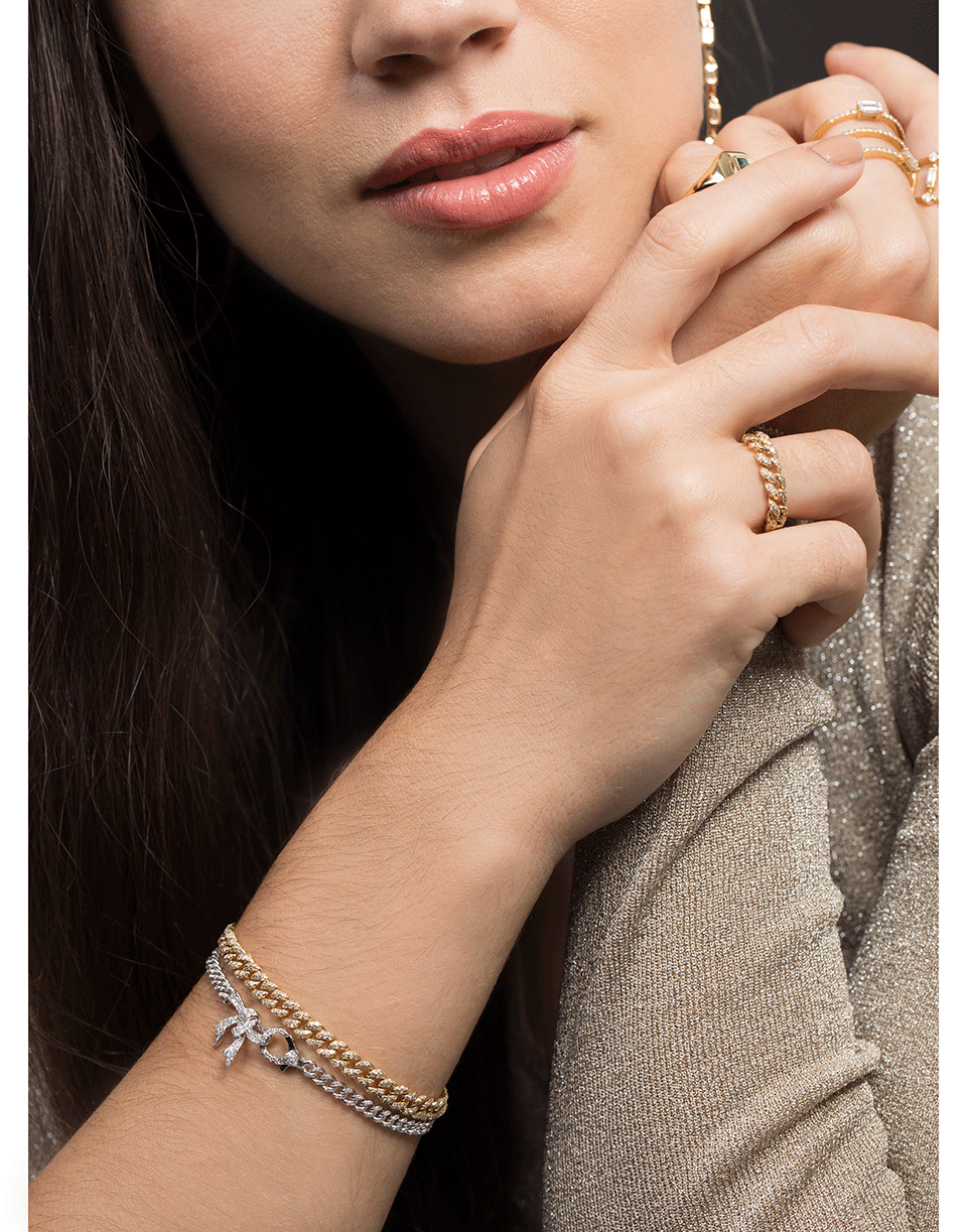 SHAY JEWELRY-Mini Pave Diamond Link Bracelet-YELLOW GOLD