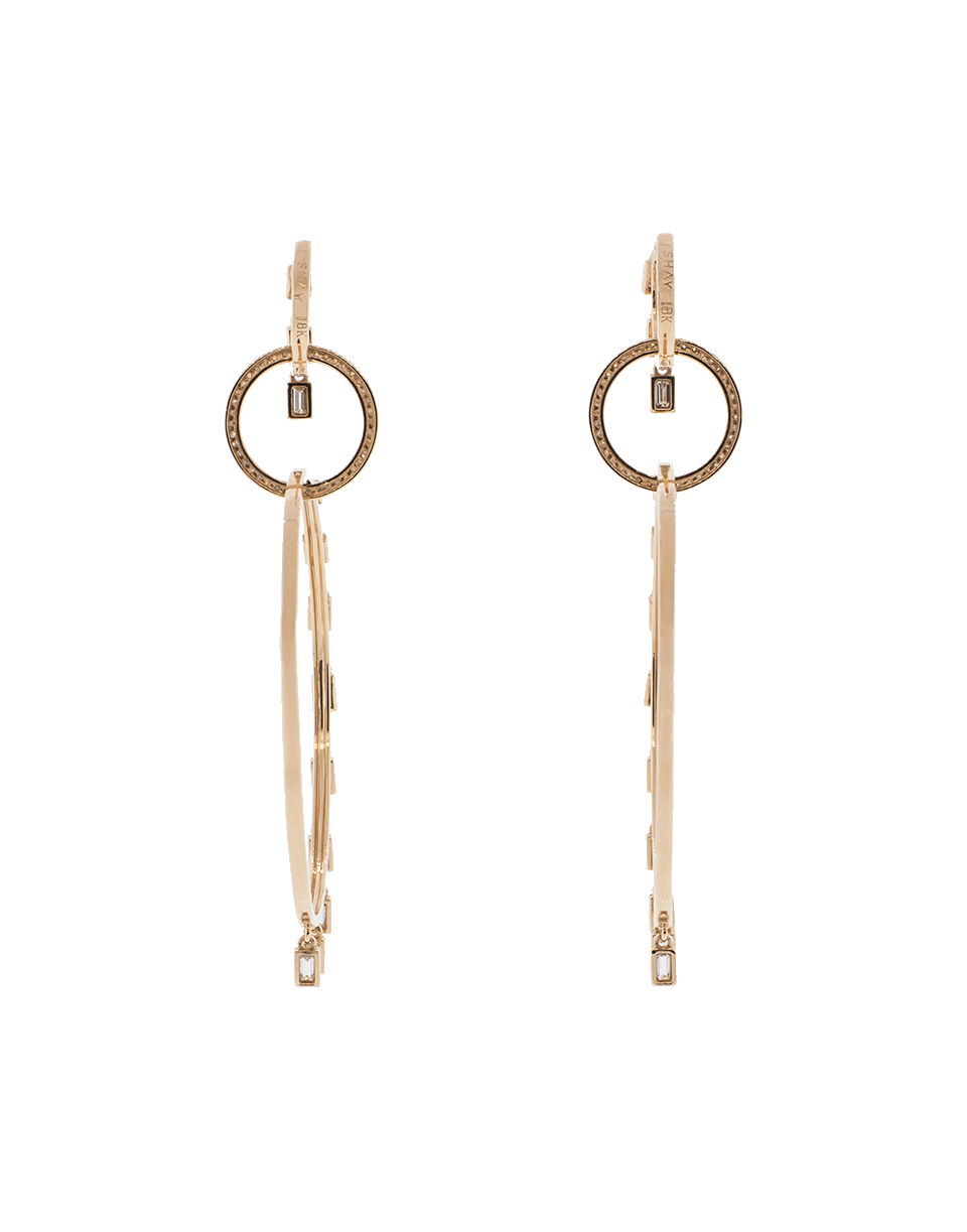 SHAY JEWELRY-3 Tier Baguette Diamond Hoops-ROSE GOLD