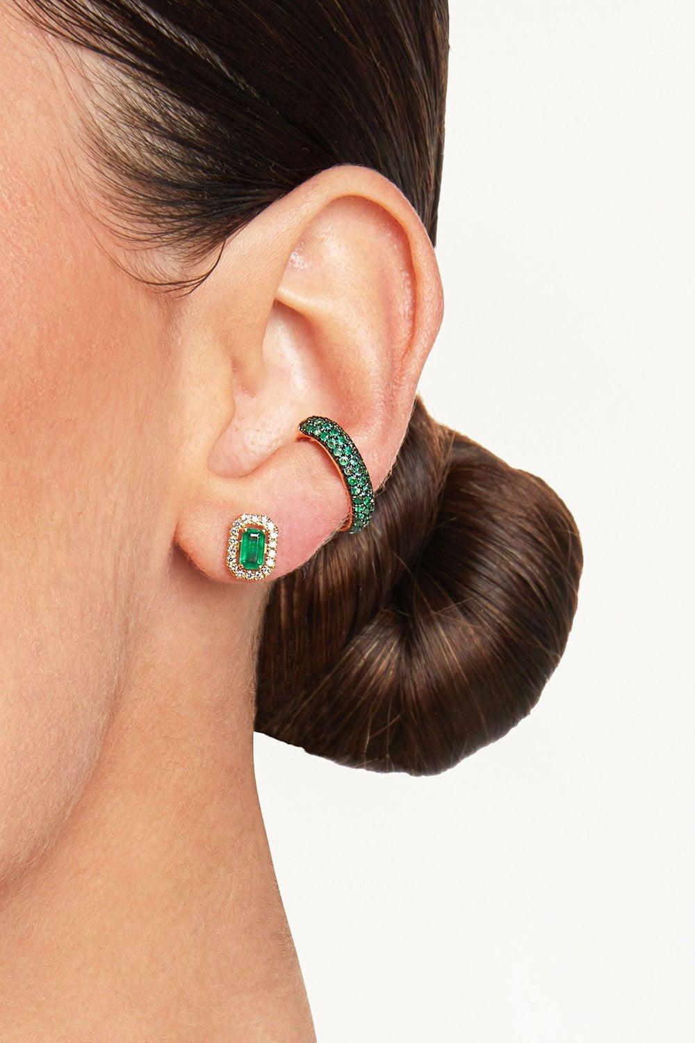 SHAY JEWELRY-Jumbo Emerald Ear Cuff-ROSE GOLD