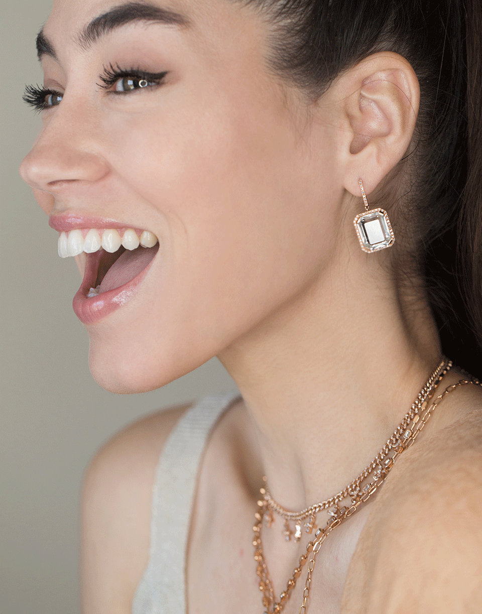 SHAY JEWELRY-Portrait Gemstone Earrings-ROSE GOLD