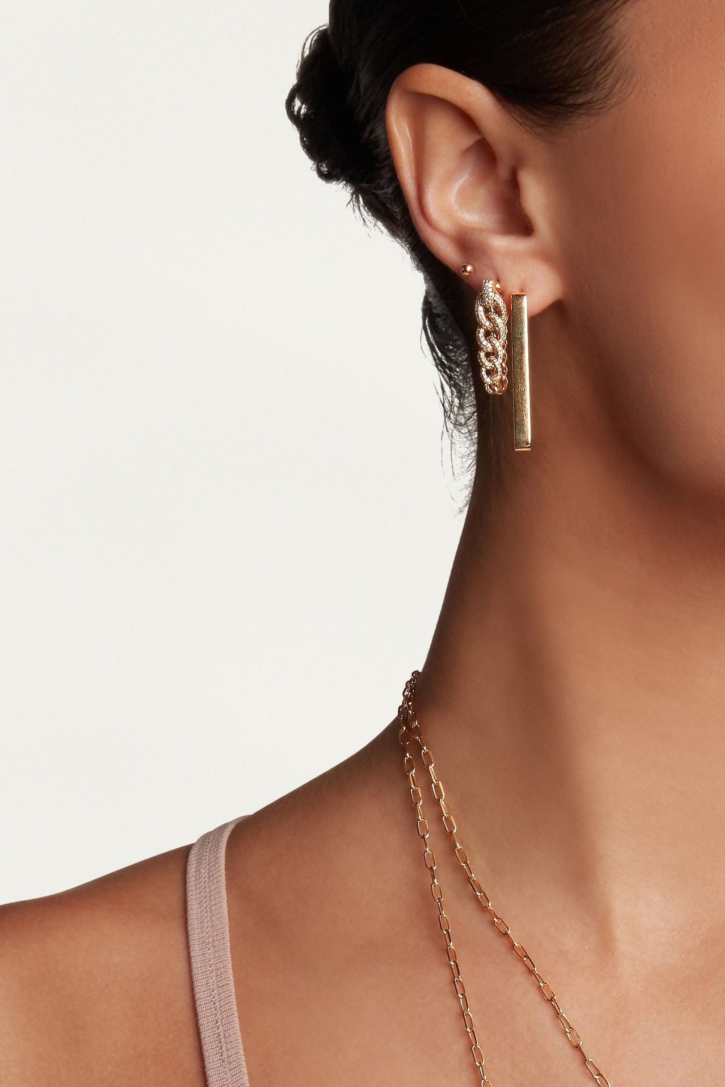 SHAY JEWELRY-2 in 1 Gradual Pave Drop Earrings-WHITE GOLD