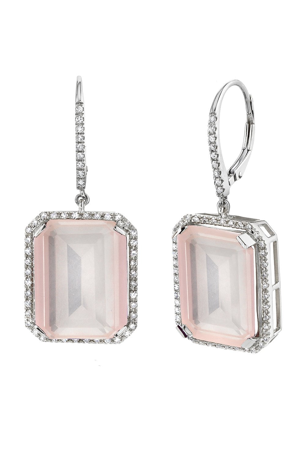 SHAY JEWELRY-Crystal Diamond Portrait Earrings-WHITE GOLD