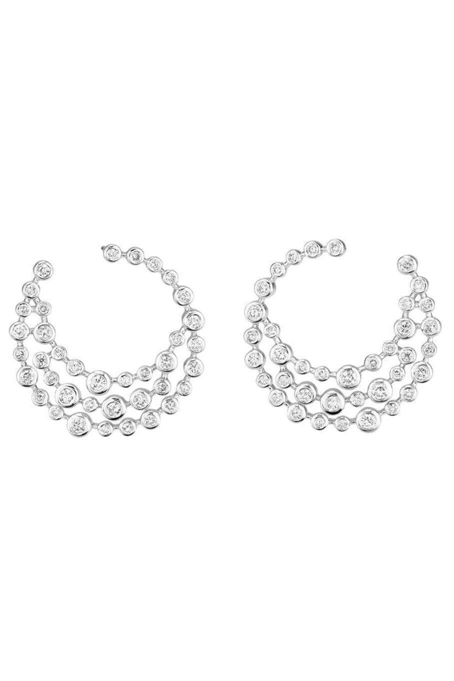 SHAY JEWELRY-Diamond Bezel Swirl Earrings-WHITE GOLD