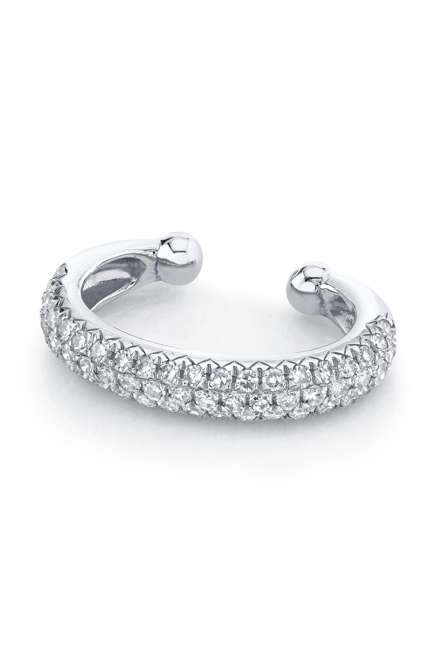 SHAY JEWELRY-Diamond Jumbo Pave Ear Cuff-WHITE GOLD