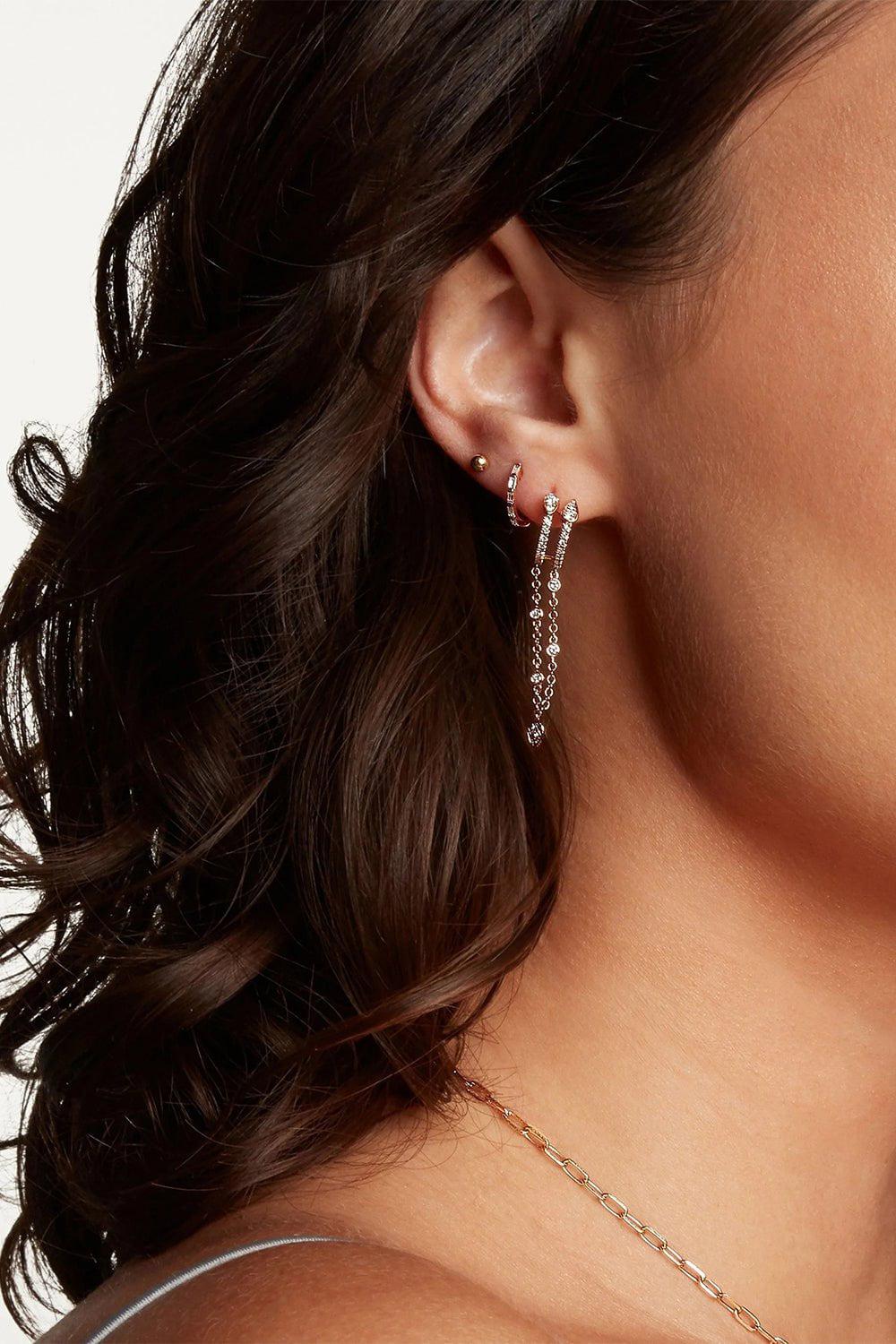 SHAY JEWELRY-Double Diamond Fringe Drop Earrings-WHITE GOLD