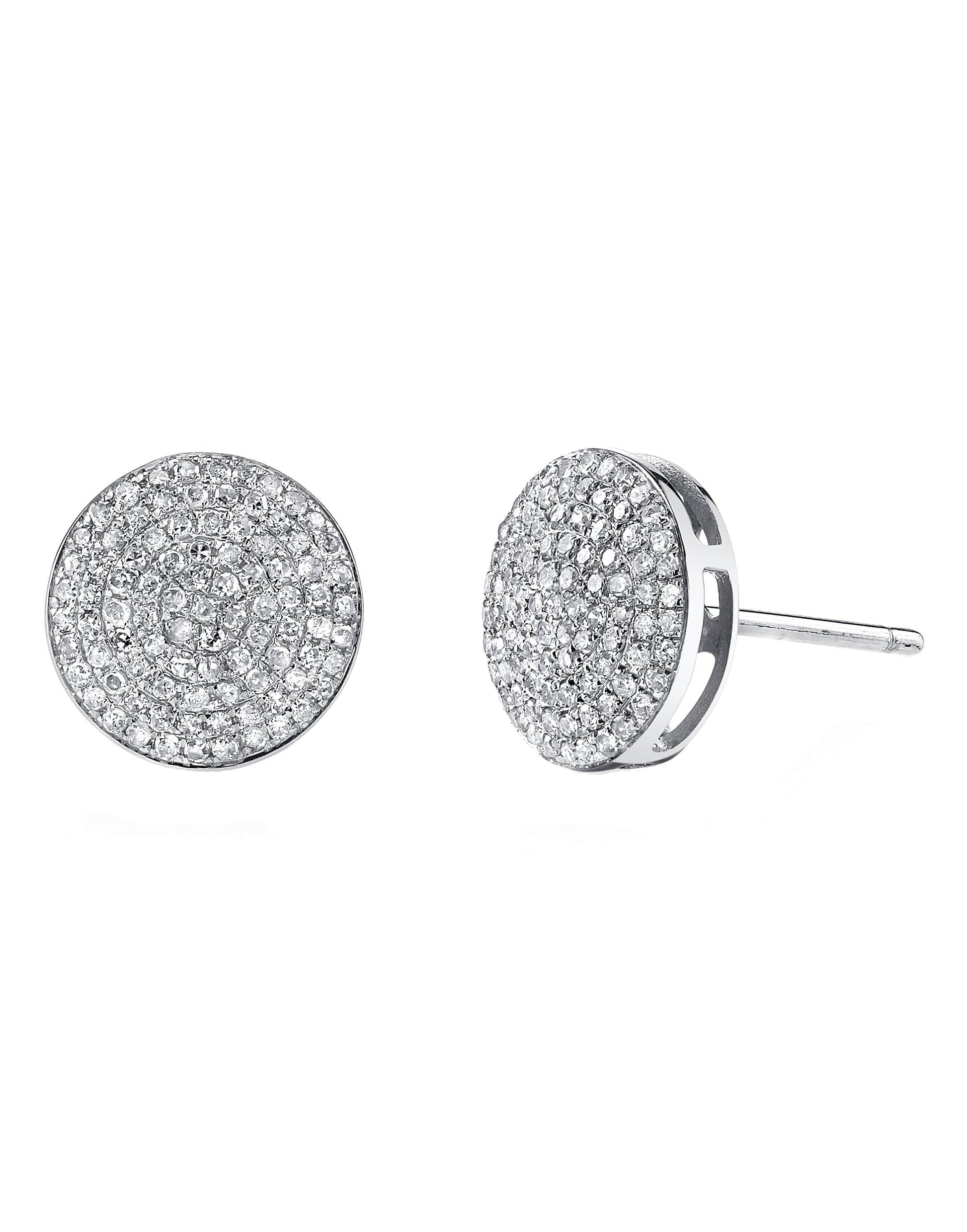 SHAY JEWELRY-Round Pave Diamond Studs-WHITE GOLD