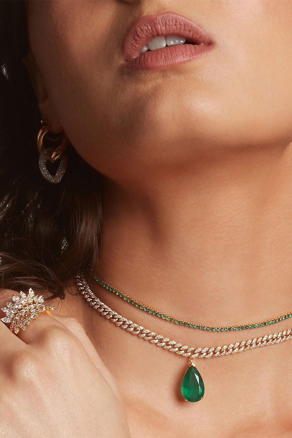 SHAY JEWELRY-DIAMOND DOUBLE PAVE LINK EARRINGS-YELLOW GOLD