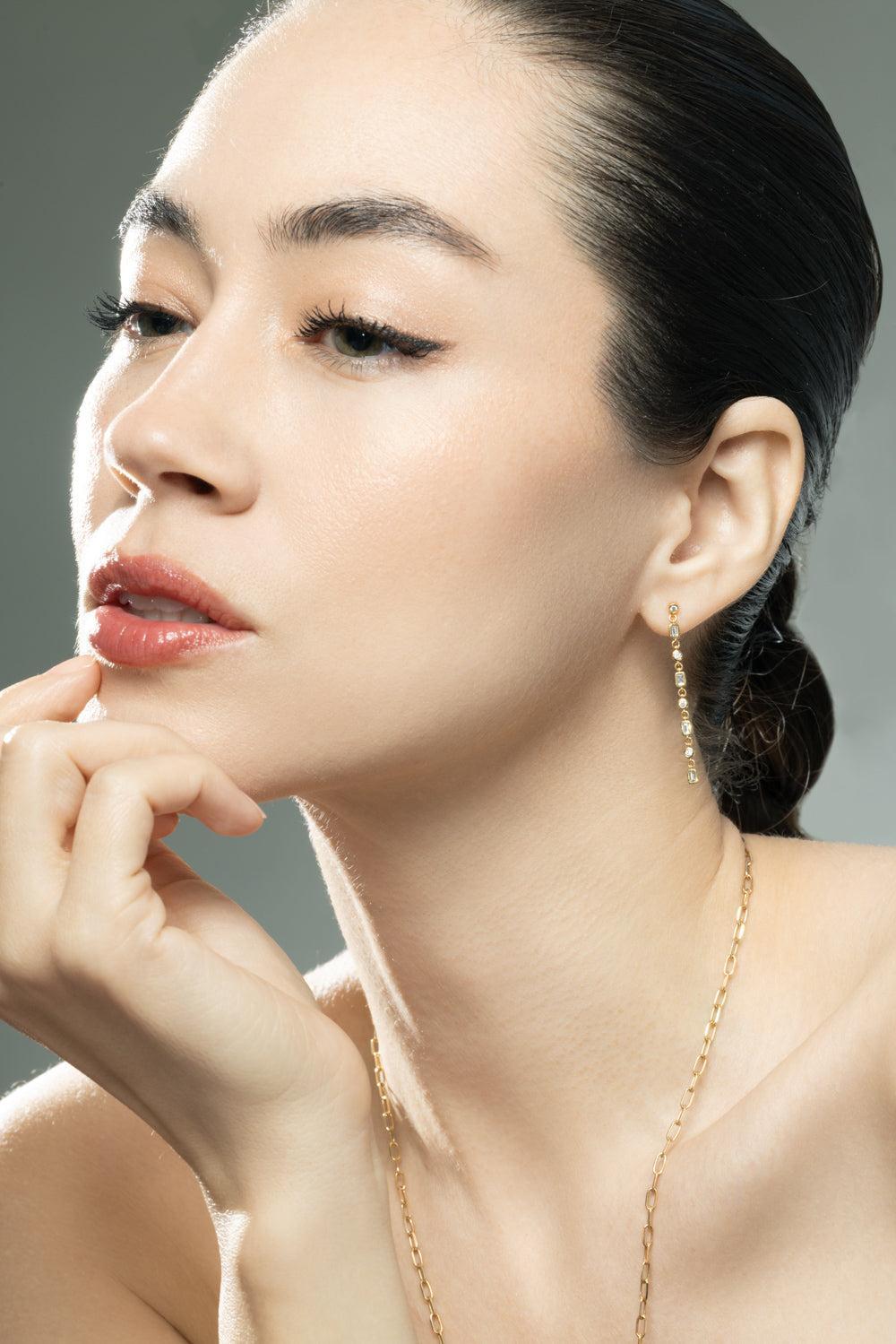 Diamond Infinity Drop Earrings-YELLOW GOLD-JEWELRYFINE JEWELEARRING-SHAY JEWELRY