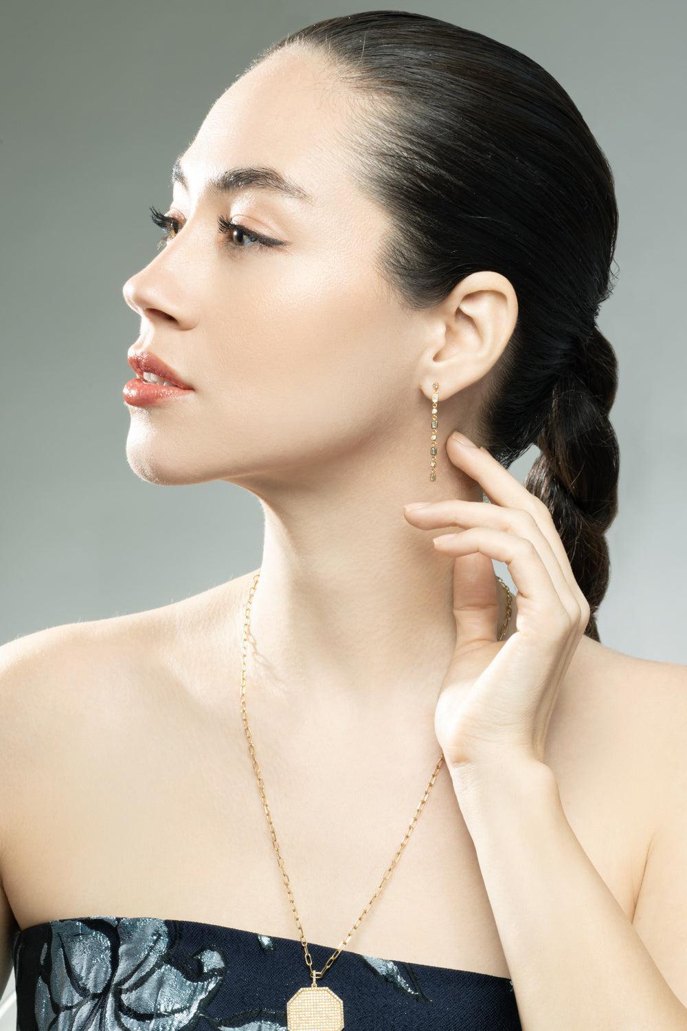 Diamond Infinity Drop Earrings-YELLOW GOLD-JEWELRYFINE JEWELEARRING-SHAY JEWELRY
