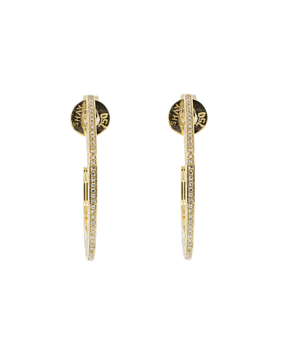 SHAY JEWELRY-Full Pave Slice Edge Hoops-YELLOW GOLD