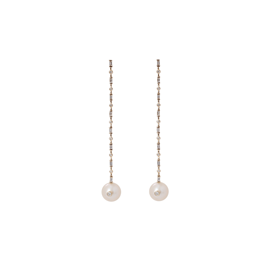 SHAY JEWELRY-Mixed Diamond And Pearl Drop Stick Earrings-YELLOW GOLD