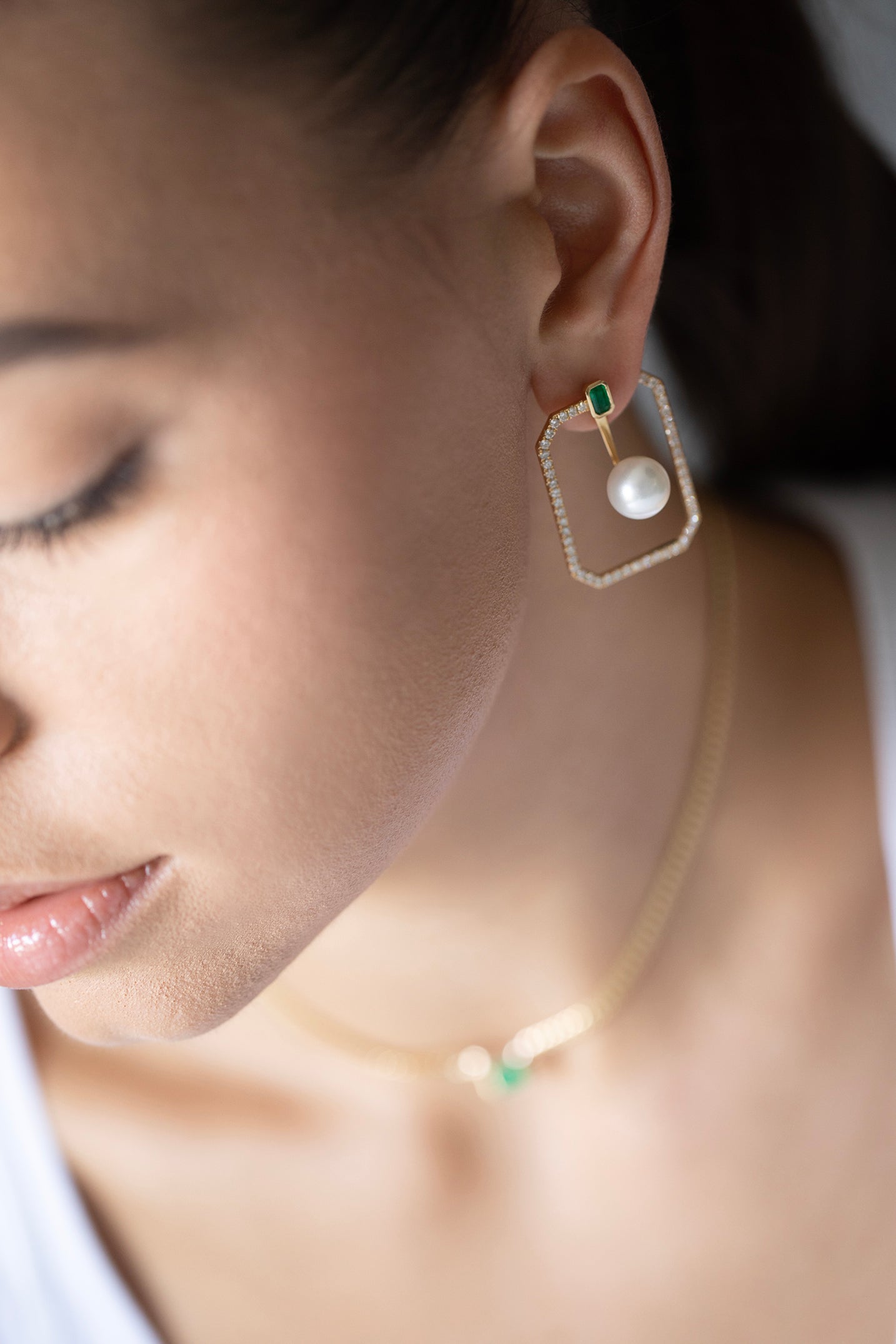 SHAY JEWELRY-Octagon Hoops-YELLOW GOLD
