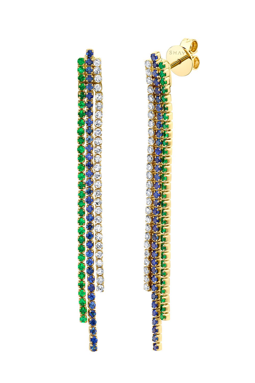 SHAY JEWELRY-Triple Thread Drop Earrings-YELLOW GOLD